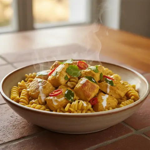 Quick Curried Chicken Pasta