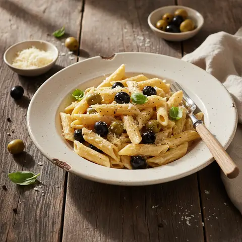 Vegetarische Penne Carbonara