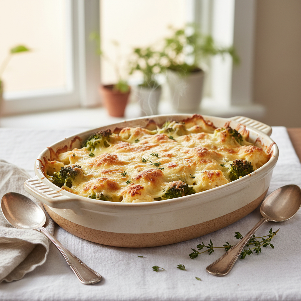 Gratin de Chou-fleur Brocoli Parmesan