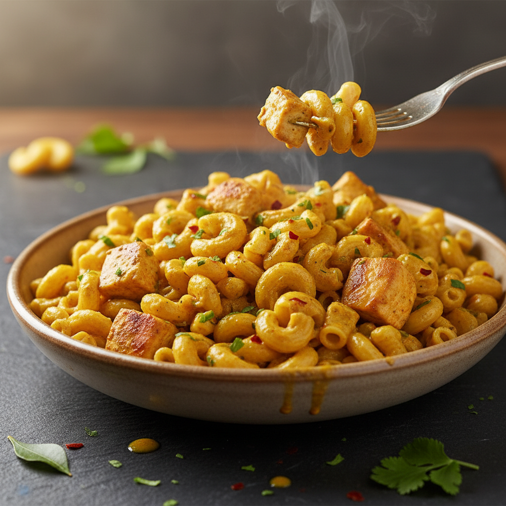 Pâtes au Curry et Poulet