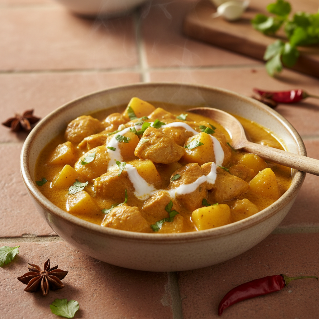 Curry de poulet et pomme de terre express