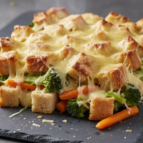Bread and Gruyère Gratin with Vegetables