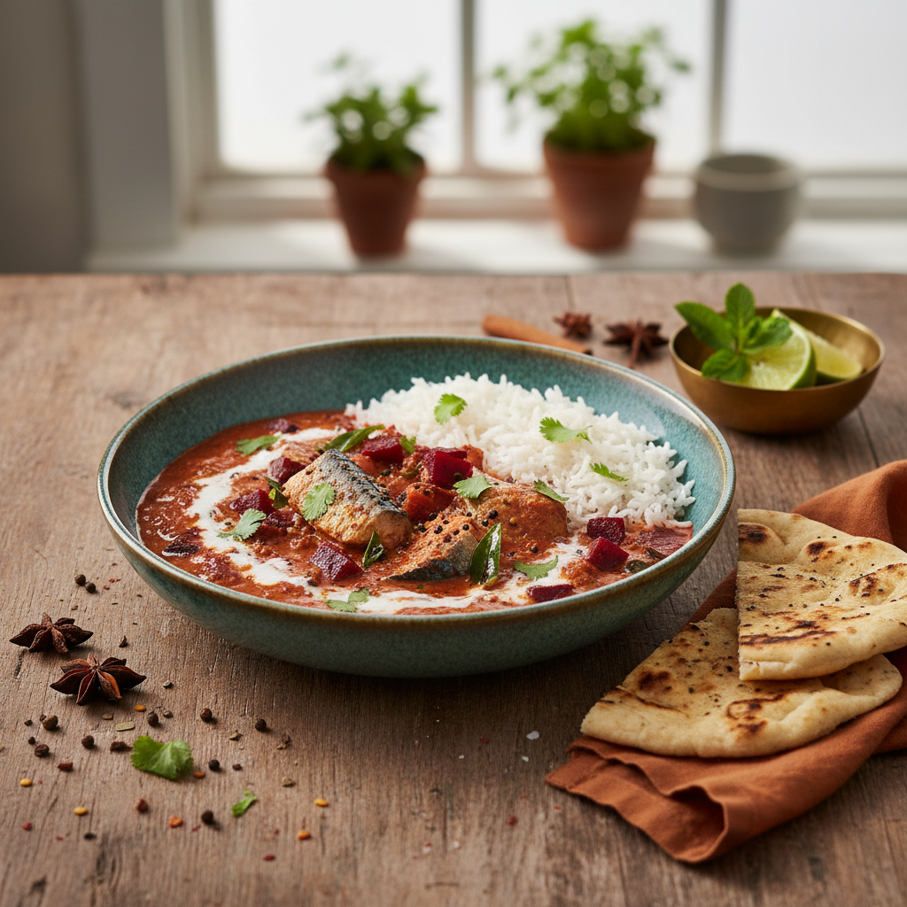 Curry de Maquereau et Betteraves