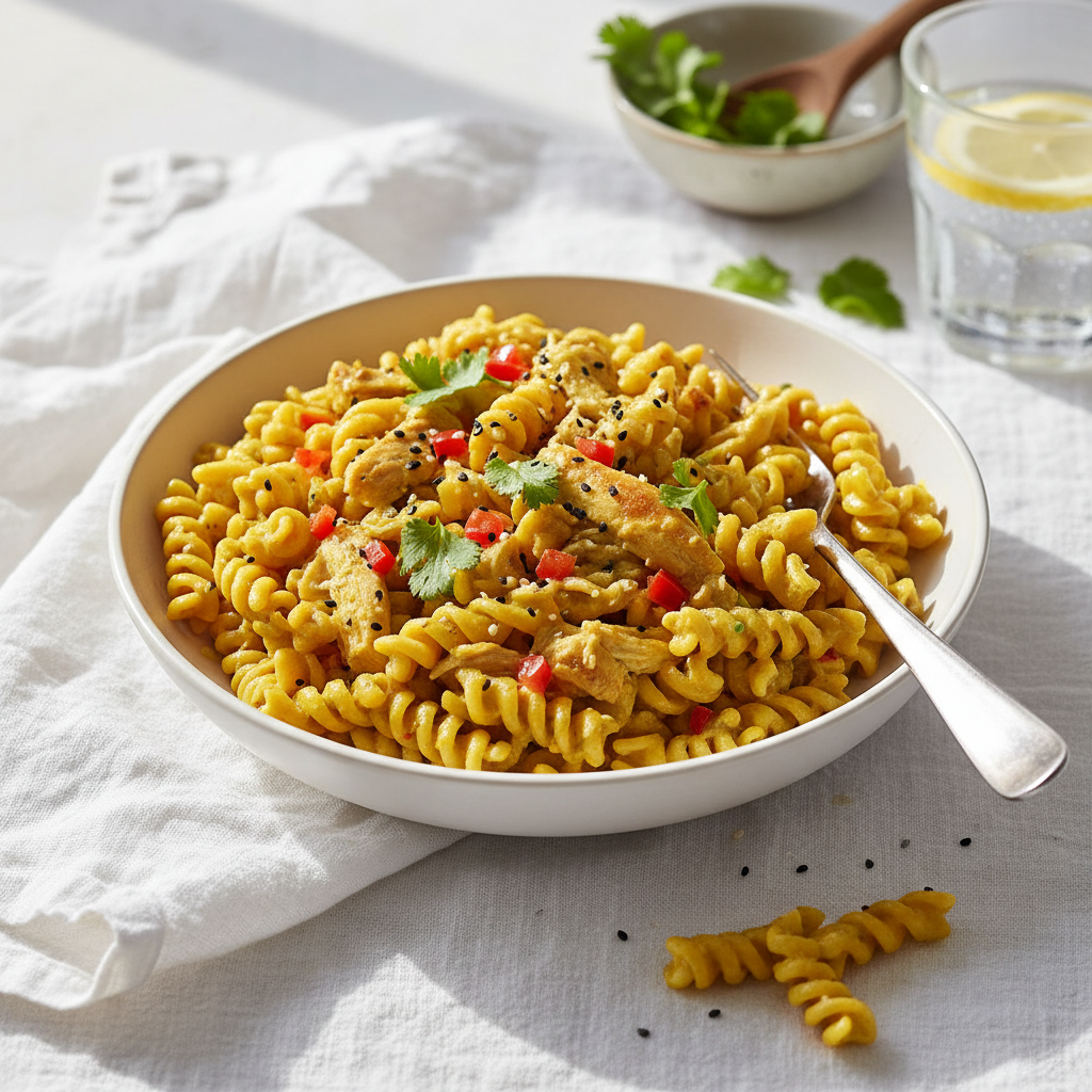 Pâtes au Curry et Poulet