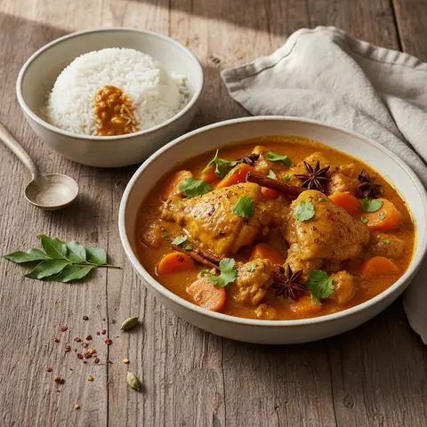 Curry mit Huhn und Karotten