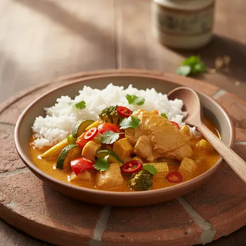 Thai-Curry mit Gemüse und Hähnchen
