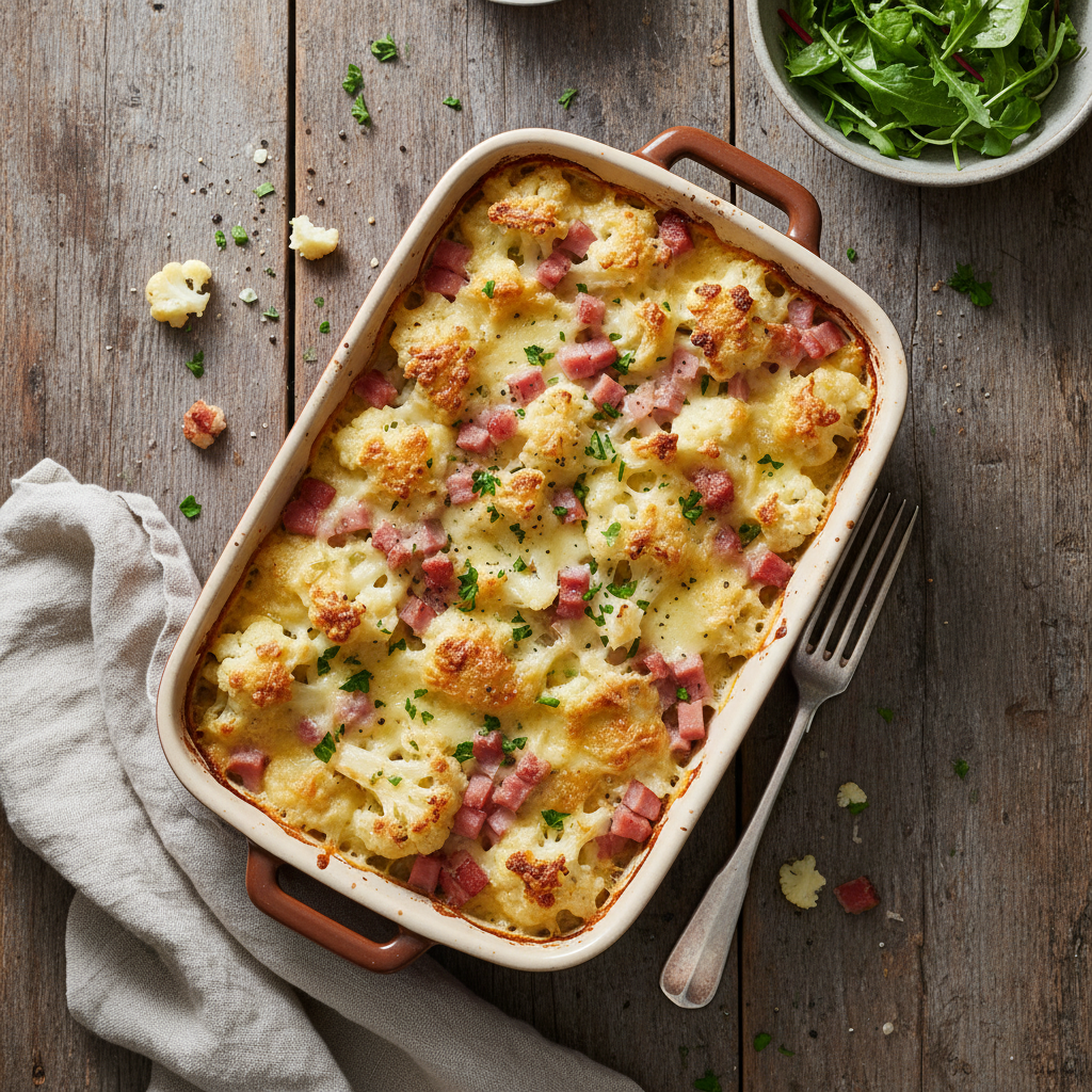 Gratin de Chou-fleur et Jambon