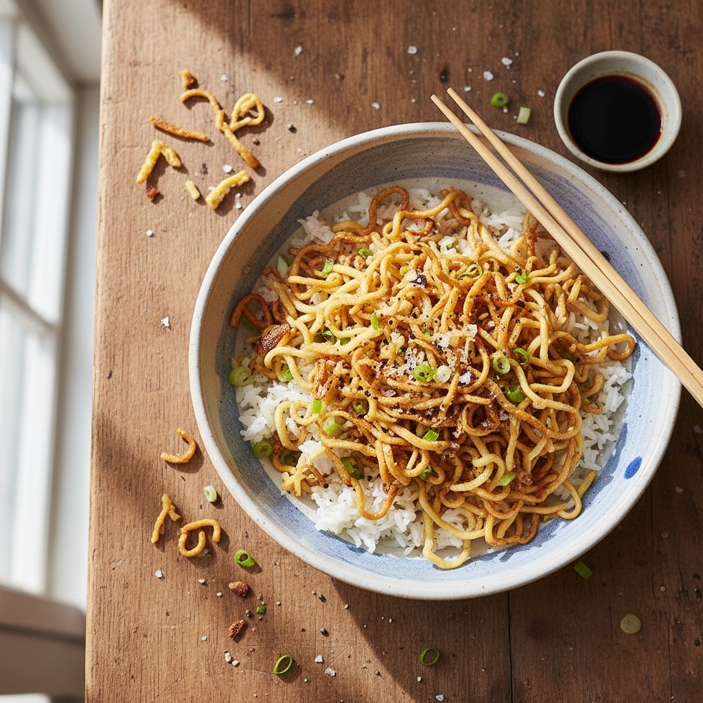 Riz Sauté aux Nouilles Croustillantes