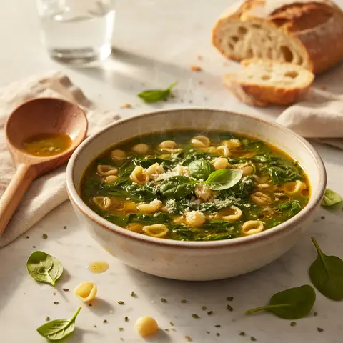 Spinat-Nudelsuppe