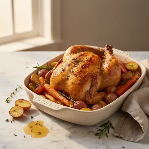 Roasted Chicken with Carrots and Potatoes