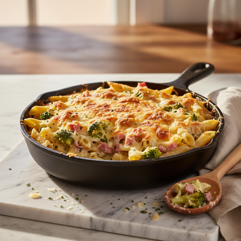 Pâtes Gratin Jambon Brocoli