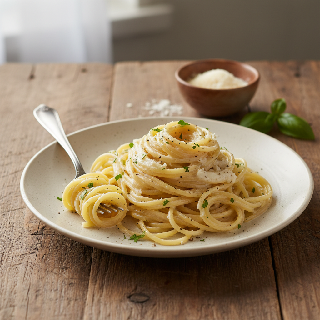 Spaghettis sauce blanche simple