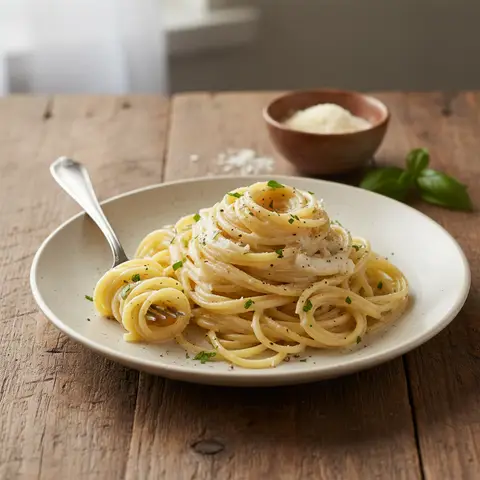 Simple White Sauce Spaghetti