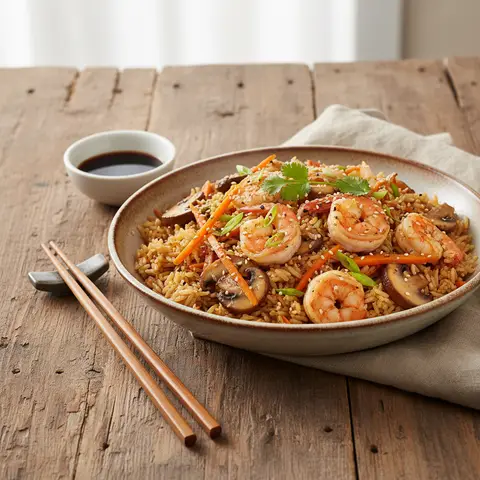 Stir-Fried Rice with Shrimp and Vegetables
