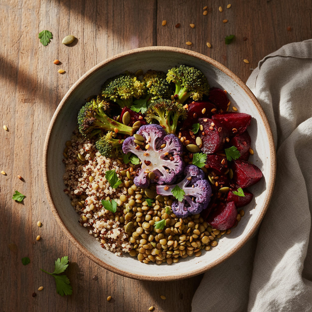 Bol Buddha Quinoa-Lentilles aux Légumes
