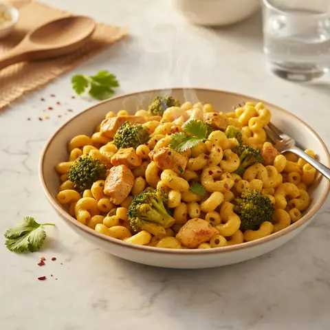 Curry Chicken and Broccoli Pasta