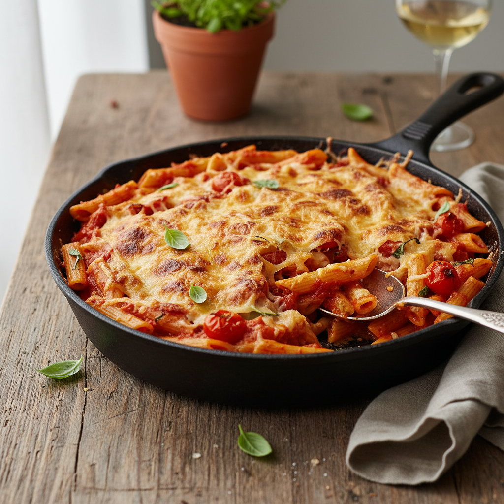 Gratin de Penne aux Tomates et Gruyère