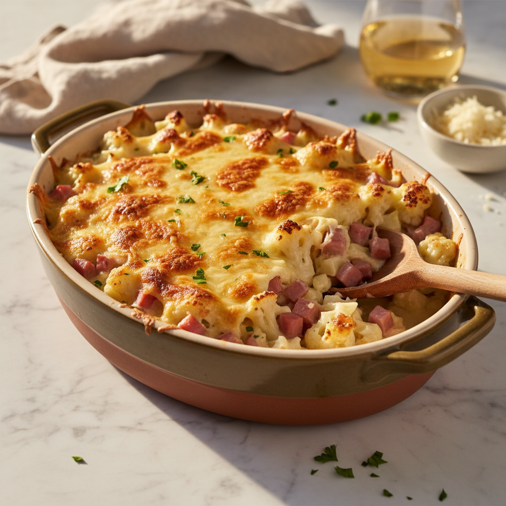 Gratin de Chou-fleur et Jambon