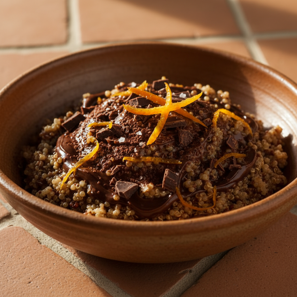 Risotto au Quinoa, Chocolat et Orange