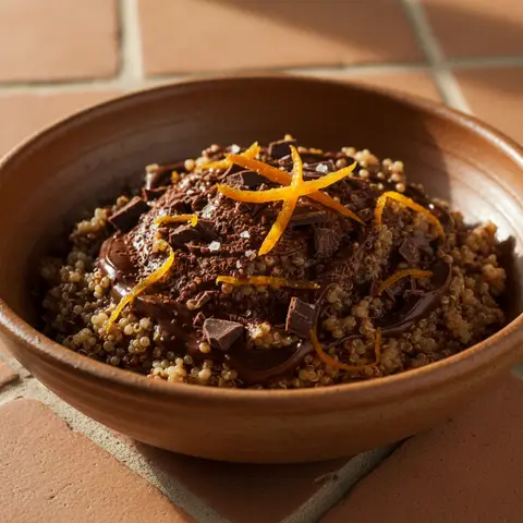 Risotto aus Quinoa mit Schokolade und Orange