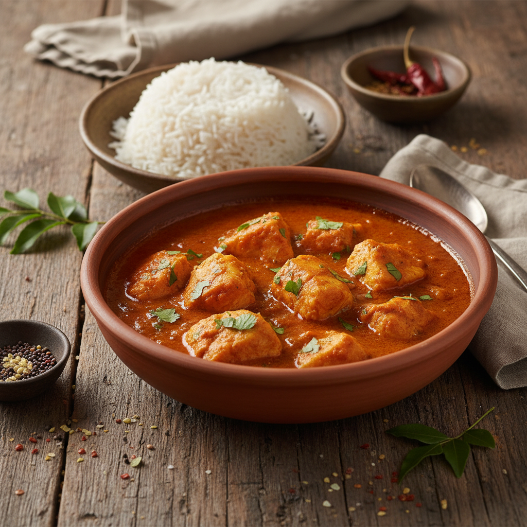 Curry de Poisson aux Tomates et Riz