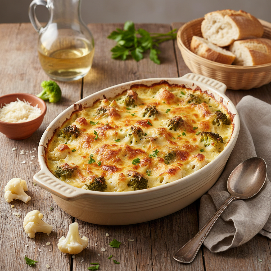 Gratin de Chou-fleur et Brocoli à la Française