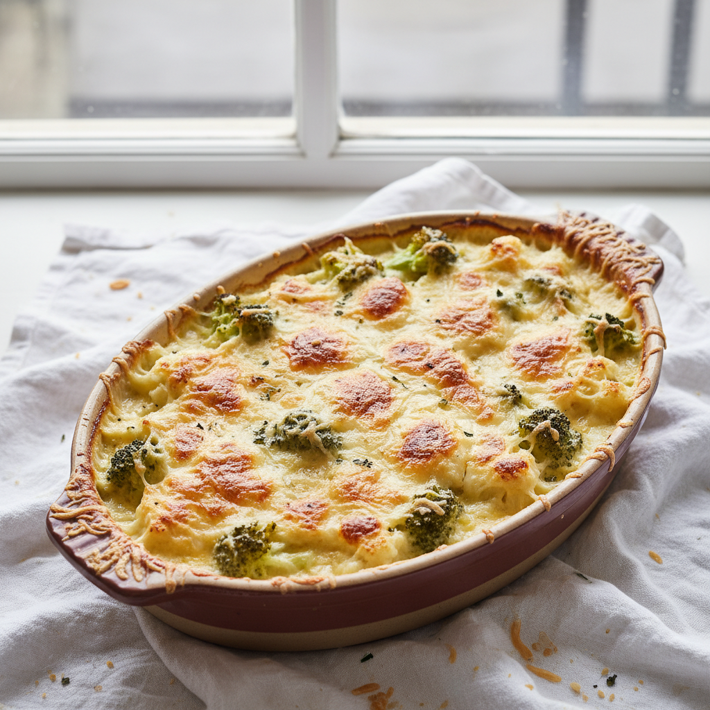 Gratin de Chou-fleur et Broccoli au Gruyère