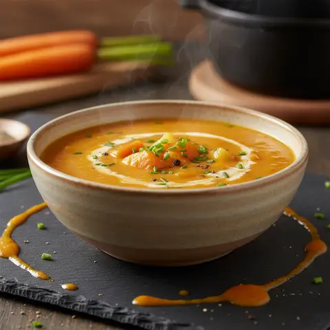 Kartoffel- und Möhrensuppe