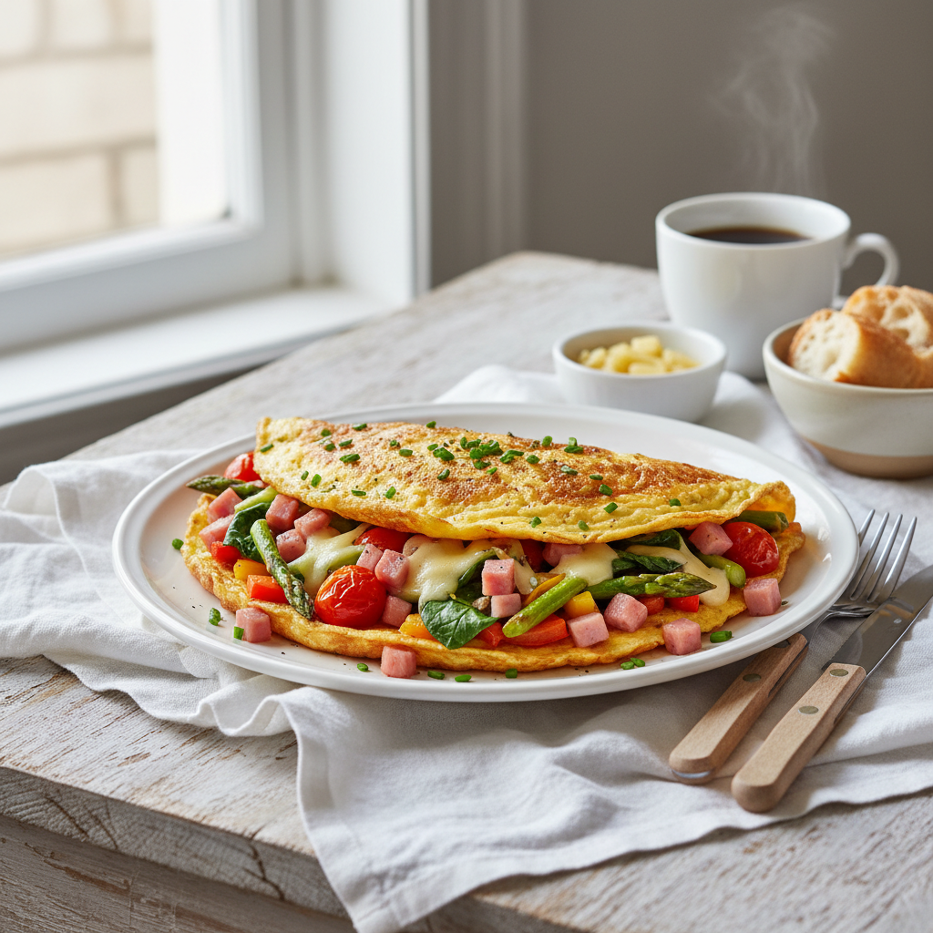 Omelette Jambon-Fromage aux Légumes