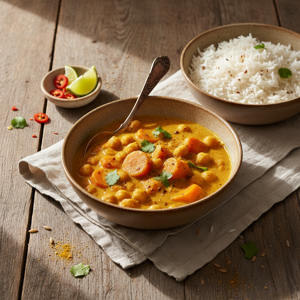Curry de Pois Chiches et Carottes