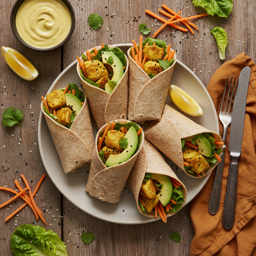 Wraps de Poulet au Curry et Avocat