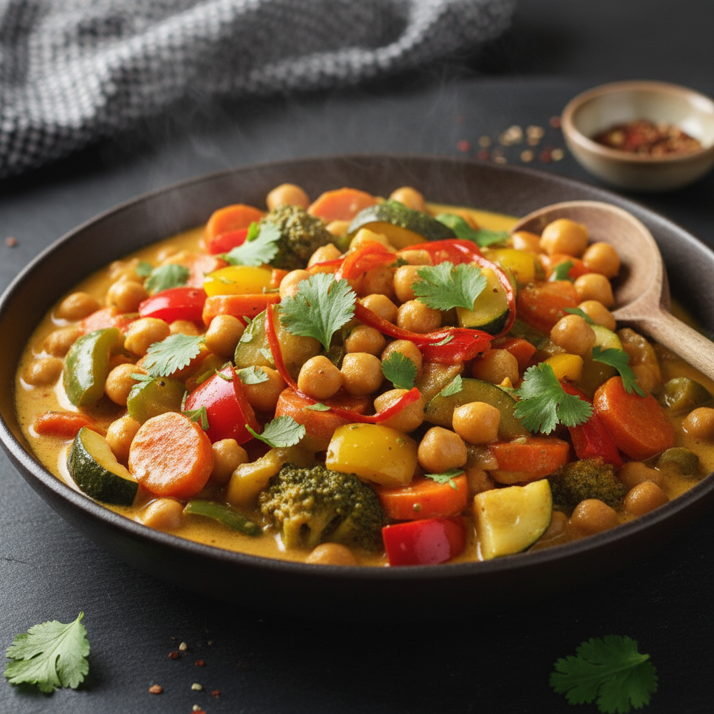 Curry Rapide de Légumes et Pois Chiches