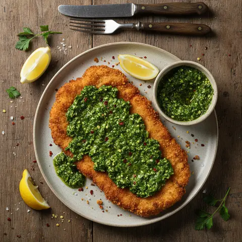Milanesa de Ternera mit Chimichurri