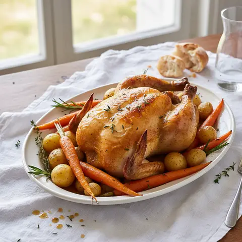 Roast Chicken with Carrots and Potatoes