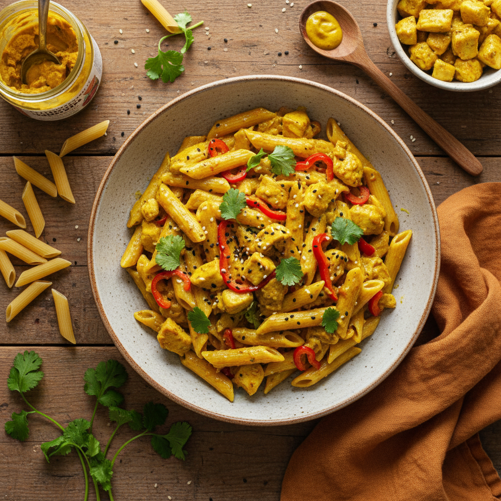 Pâtes au Curry et Poulet