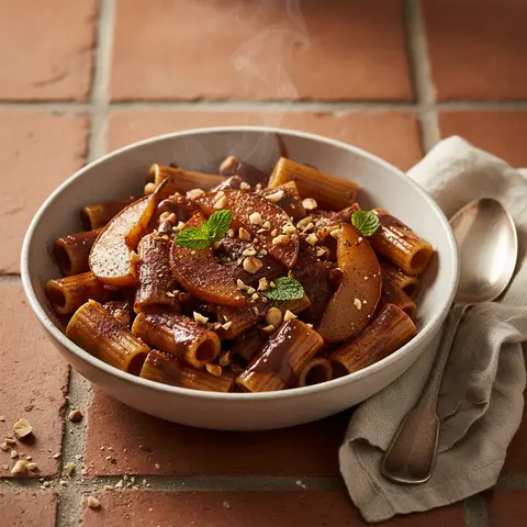 Pasta with Chocolate and Pear (Italian Dessert)