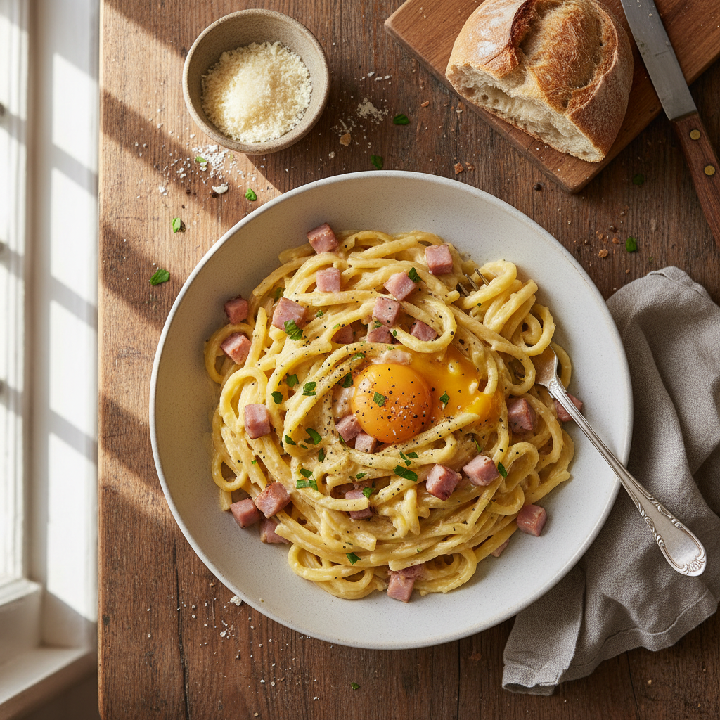 Pâtes à la Carbonara Simplifiée