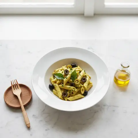 Penne with Olives and Curry