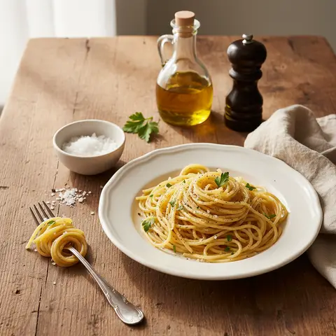 Simple Pasta with Oil and Salt