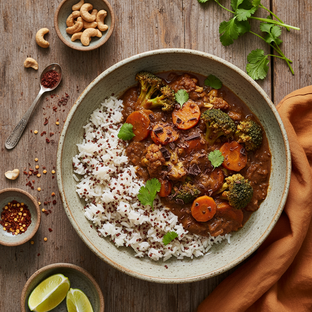 Curry de Légumes au Chocolat Noir