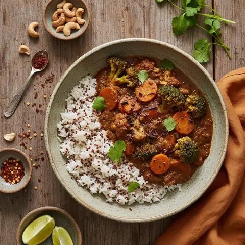 Gemüse-Curry mit dunkler Schokolade