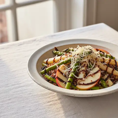 Warmer Salat mit Spargel, Quinoa und Äpfeln