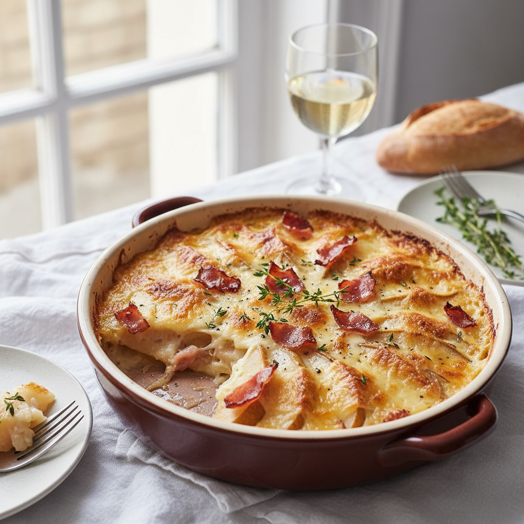 Gratin de Poires au Gruyère et Jambon