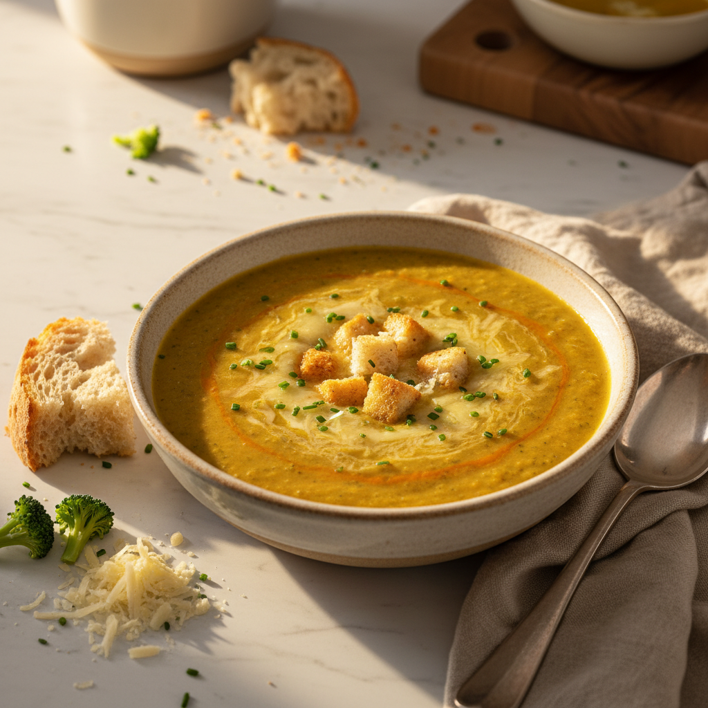 Soupe de Brocoli et Carotte au Gruyère