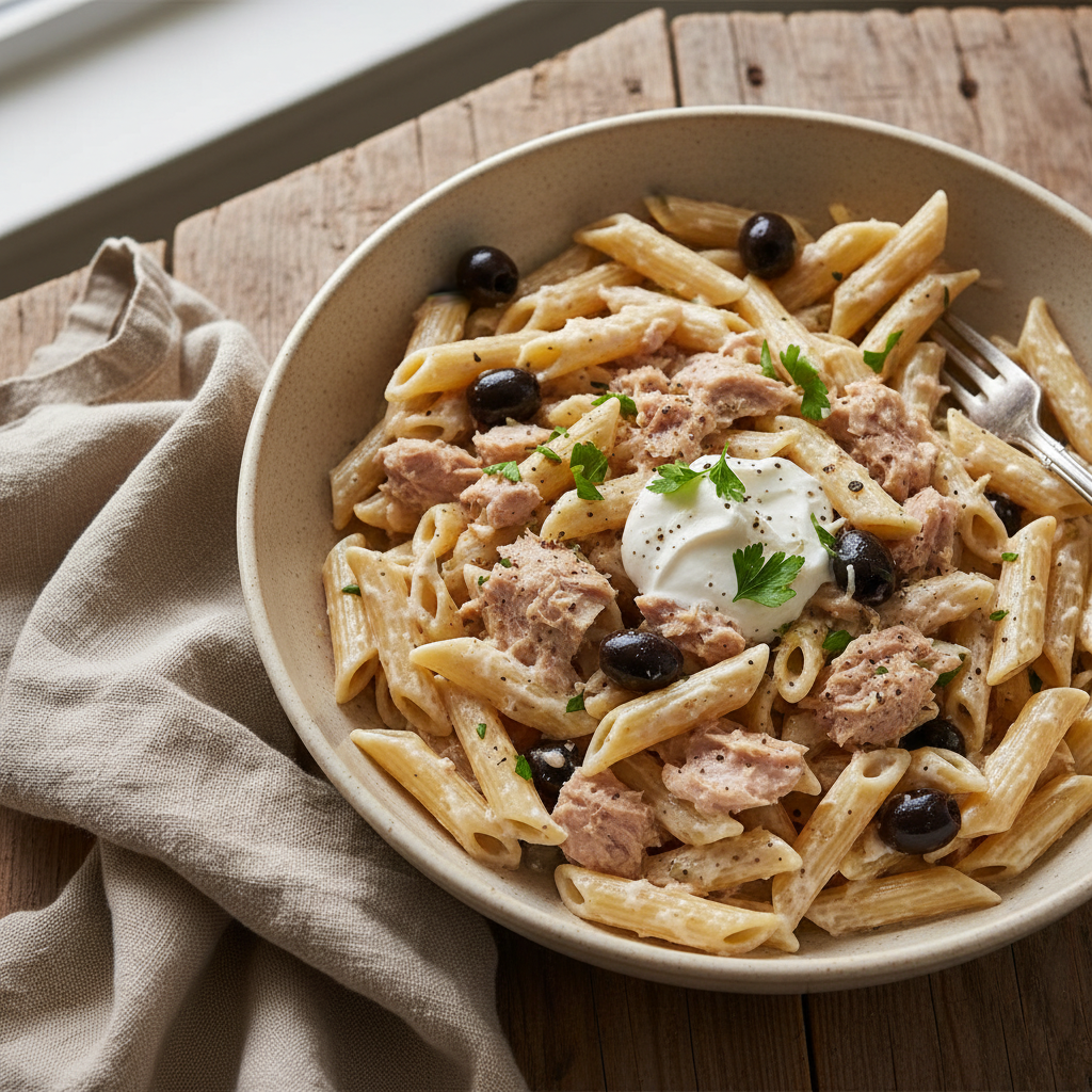 Penne à la Crème et Thon
