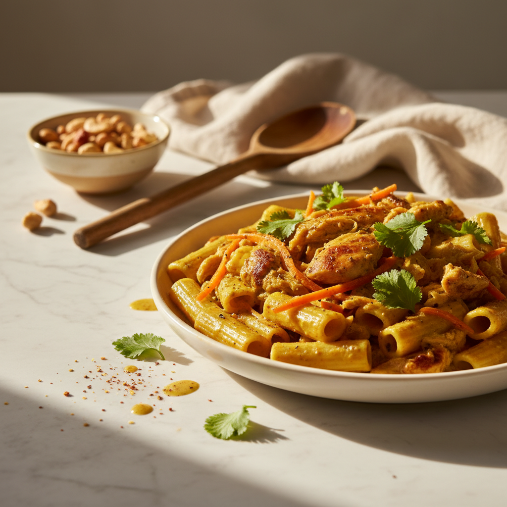 Pâtes au Curry et Poulet