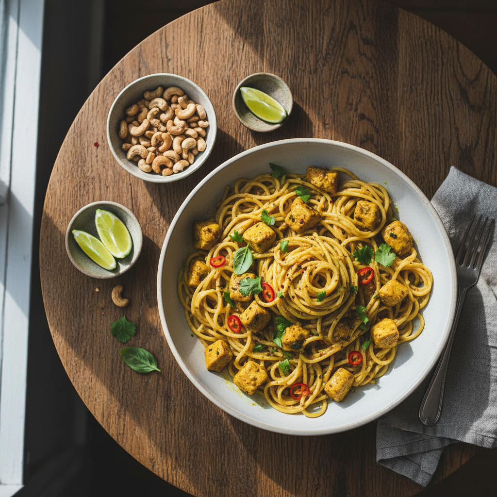 Pâtes au Curry et Poulet