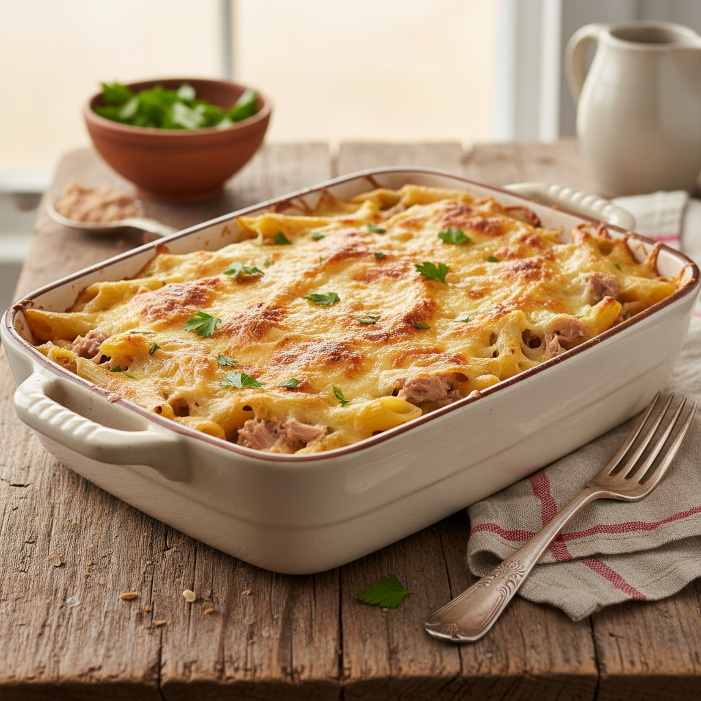 Gratins de Pâtes au Thon et Gruyère