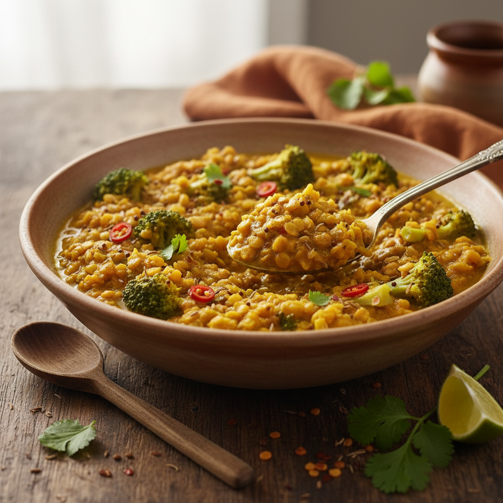 Curry Asiatique de Brocoli et Lentilles