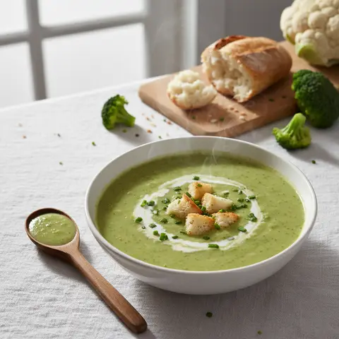 Samtige Blumenkohl-Brokkoli-Suppe